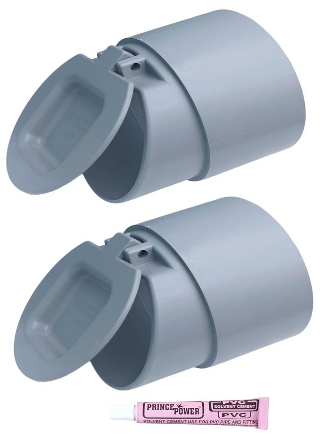 ES EKSAFAR ESEKSAFAR 2pc 75mm Drain cap PVC Backflow Valve Pvc Pipe Flap Gate Valve with PVC Solvent for 7.5cm/2.95 inch Outer diameter pipe fitting - Image 1